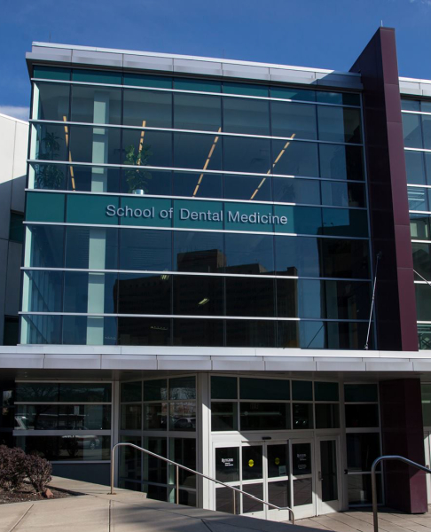 Outside view of dental school building